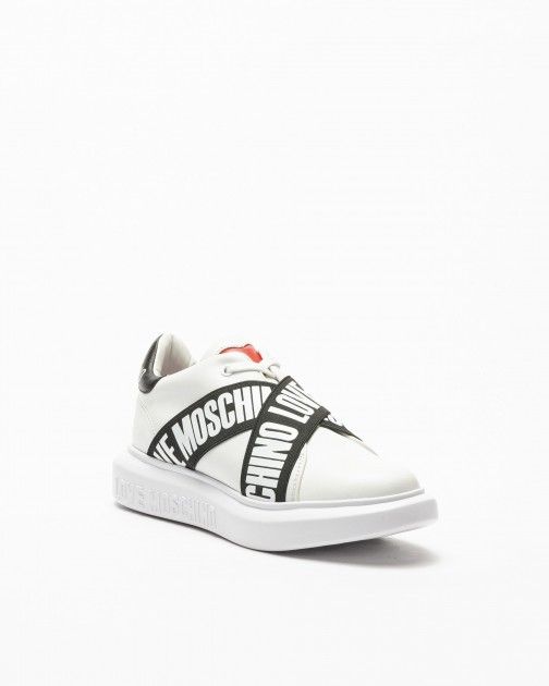 Baskettes blanches Love Moschino