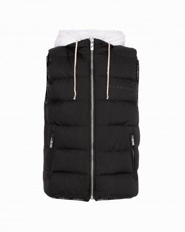 John Richmond Sport Down padded vest with detachable hood
