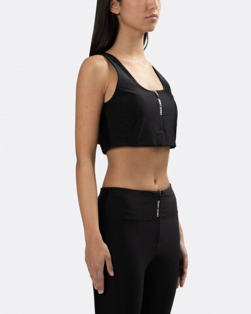 Buy DKNY Sport women sportswear fit athleather faux leather sports bra  black Online