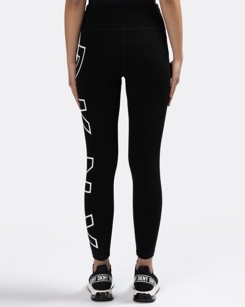 DKNY High-waisted Full-length Logo Legging in Black
