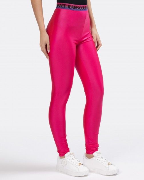 Versace Jeans Couture CINZ LOGO COUTURE - Leggings - Trousers - hot  pink/pink 