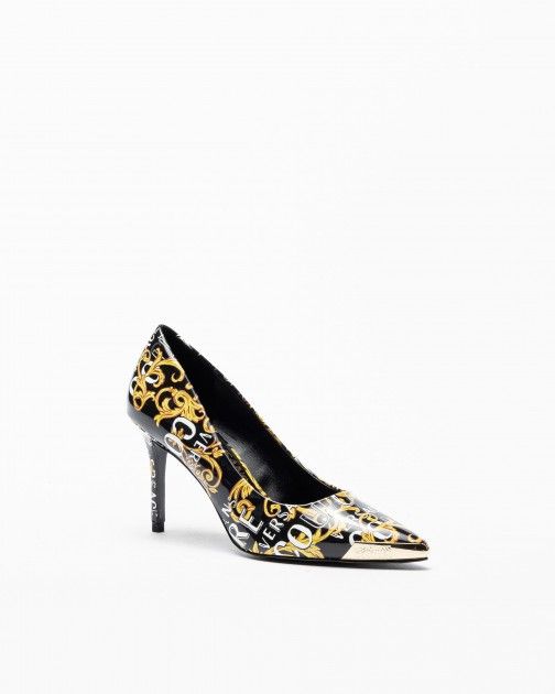  Versace Jeans Couture Mujer Scarlett Zapatos De Tacón Negro,  Negro Oro : Ropa, Zapatos y Joyería