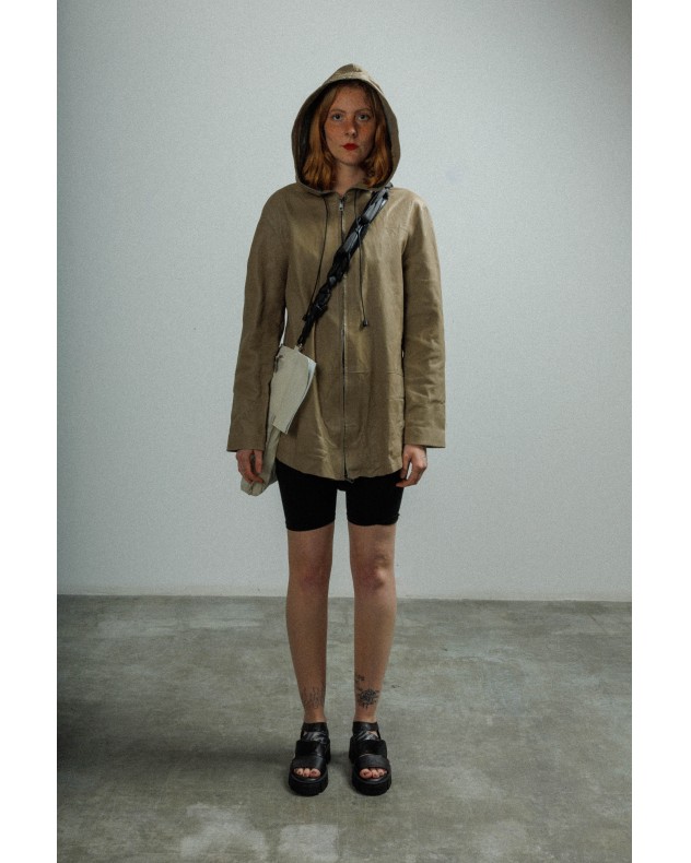 Veste longue en cuir MUT