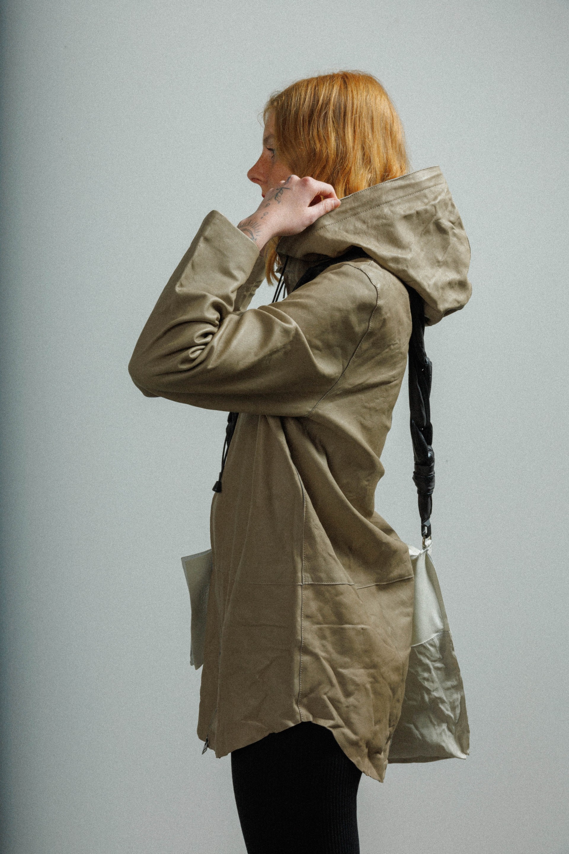 Chaqueta larga de cuero MUT