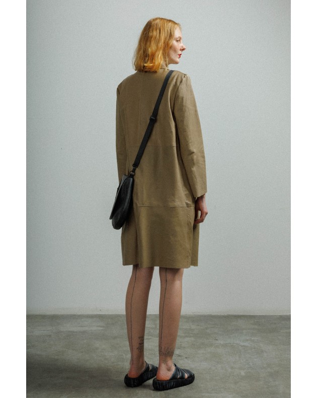 Veste longue en cuir MUT