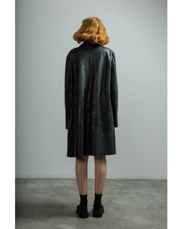 Veste longue en cuir MUT
