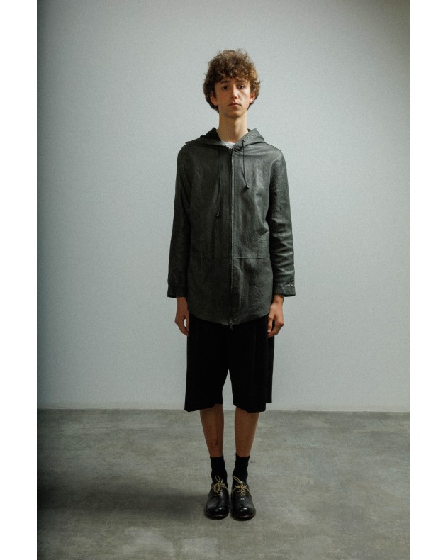 Veste longue en cuir MUT
