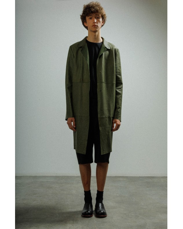 Veste longue en cuir MUT
