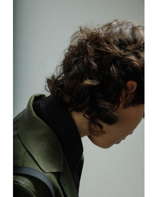 Veste longue en cuir MUT