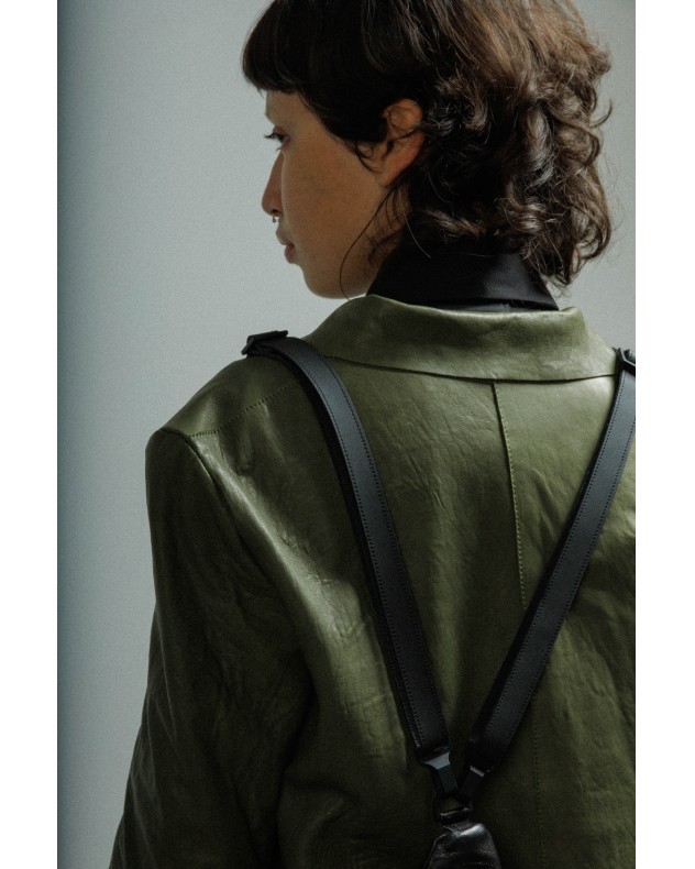 Veste longue en cuir MUT