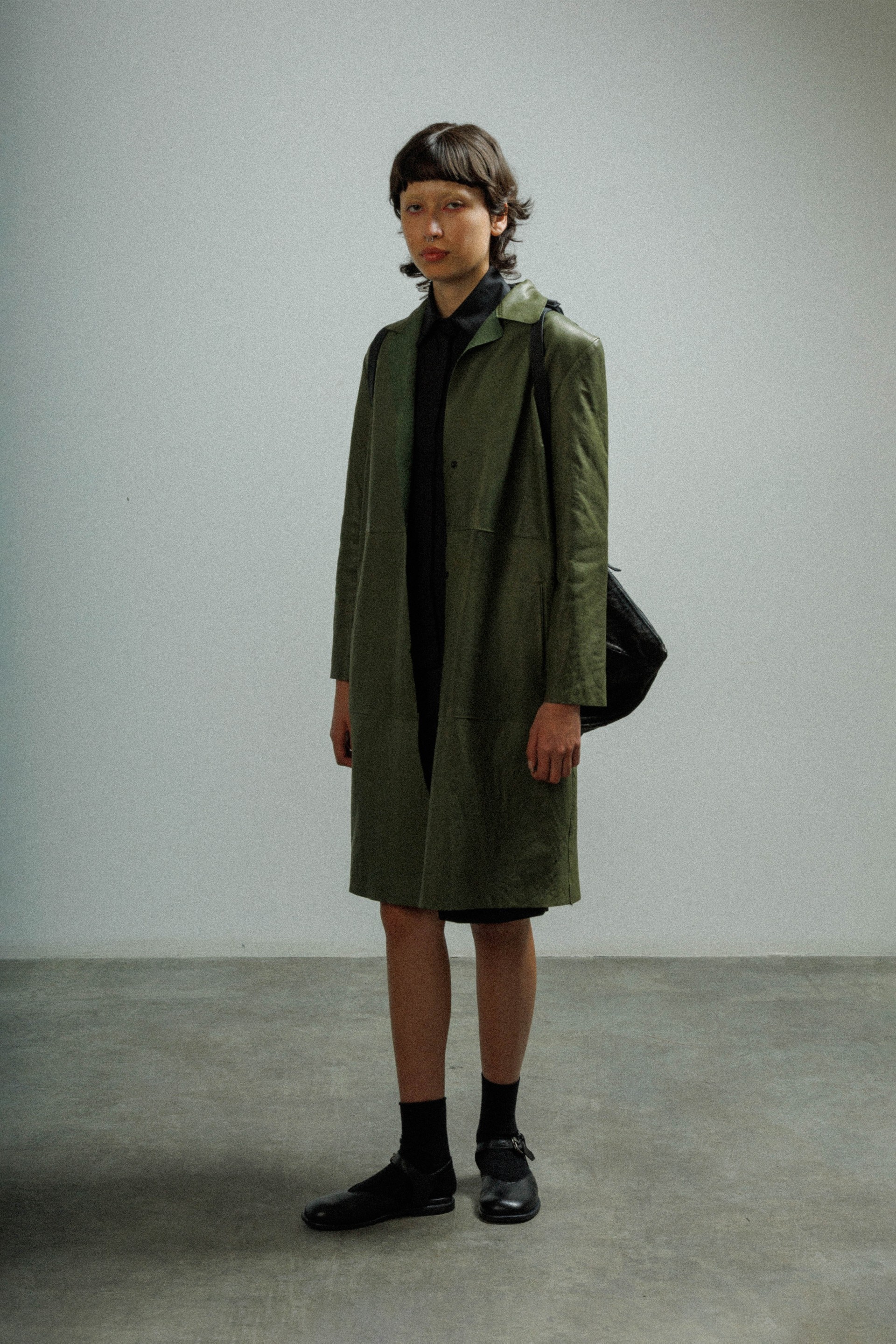 Chaqueta larga de cuero MUT