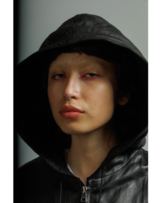 Veste longue en cuir MUT