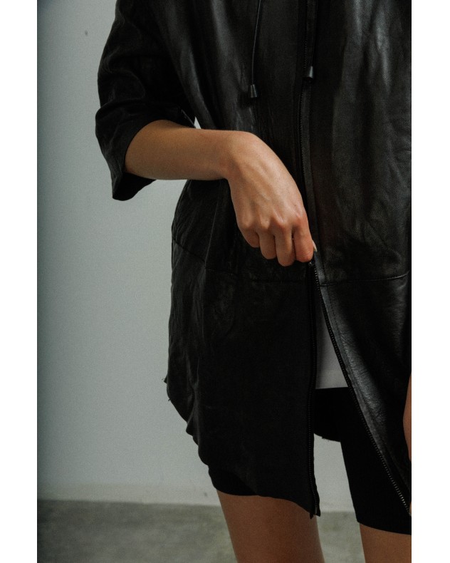 Veste longue en cuir MUT