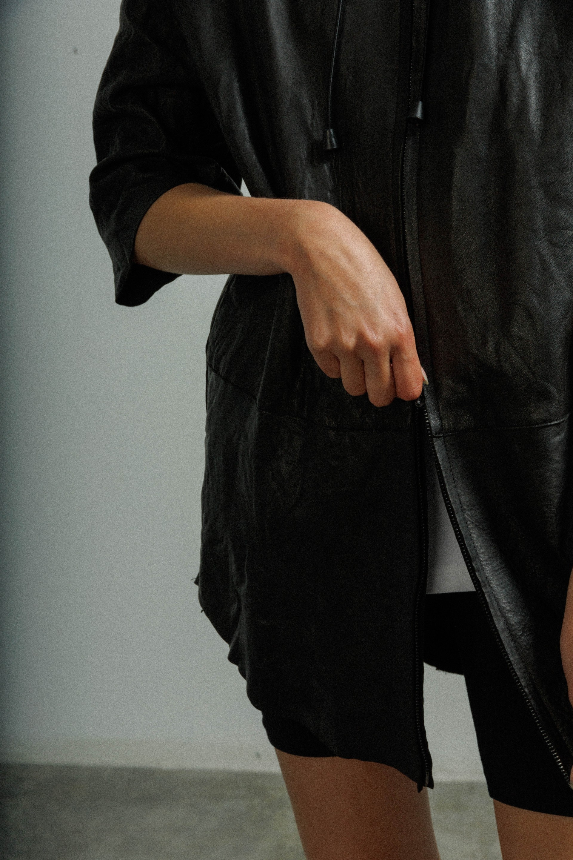 Giacca lunga in pelle MUT