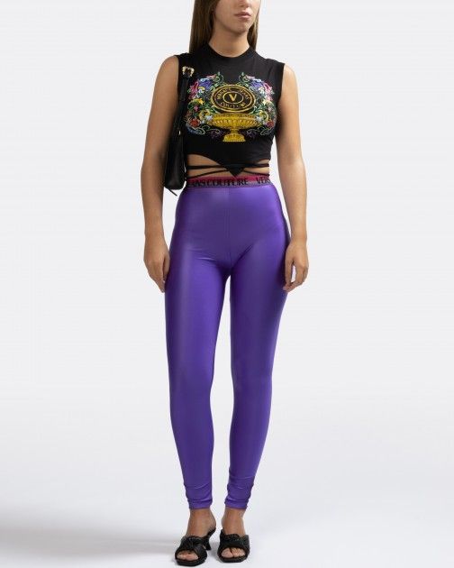 Versace Jeans Couture 74HAC101 Purple Leggings - 492-74C101-18