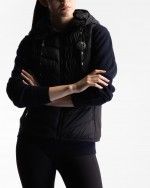 DKNY Chaleco deportivo acolchado súper húmedo para mujer, negro, talla XS,  Negro 