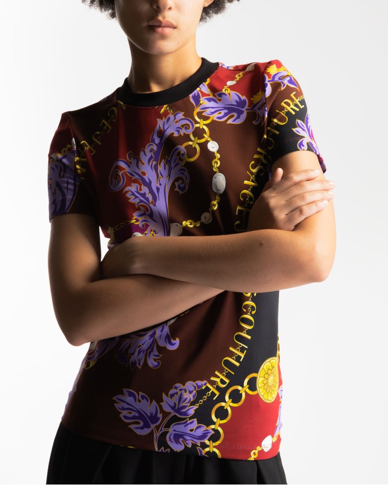 Tシャツ・カットソー VERSACE JEANS 'Chain Couture' T-shirt (75HAH608JS214 G89) 61CqVyTddOL._AC_SY879_.jpg