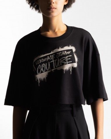 T-shirt con cappuccio Versace Jeans Couture