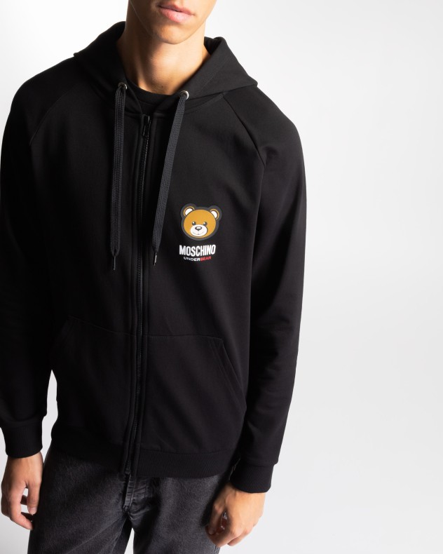 Moschino Underwear A1789 Black Hooded jacket 54A178901 PROF