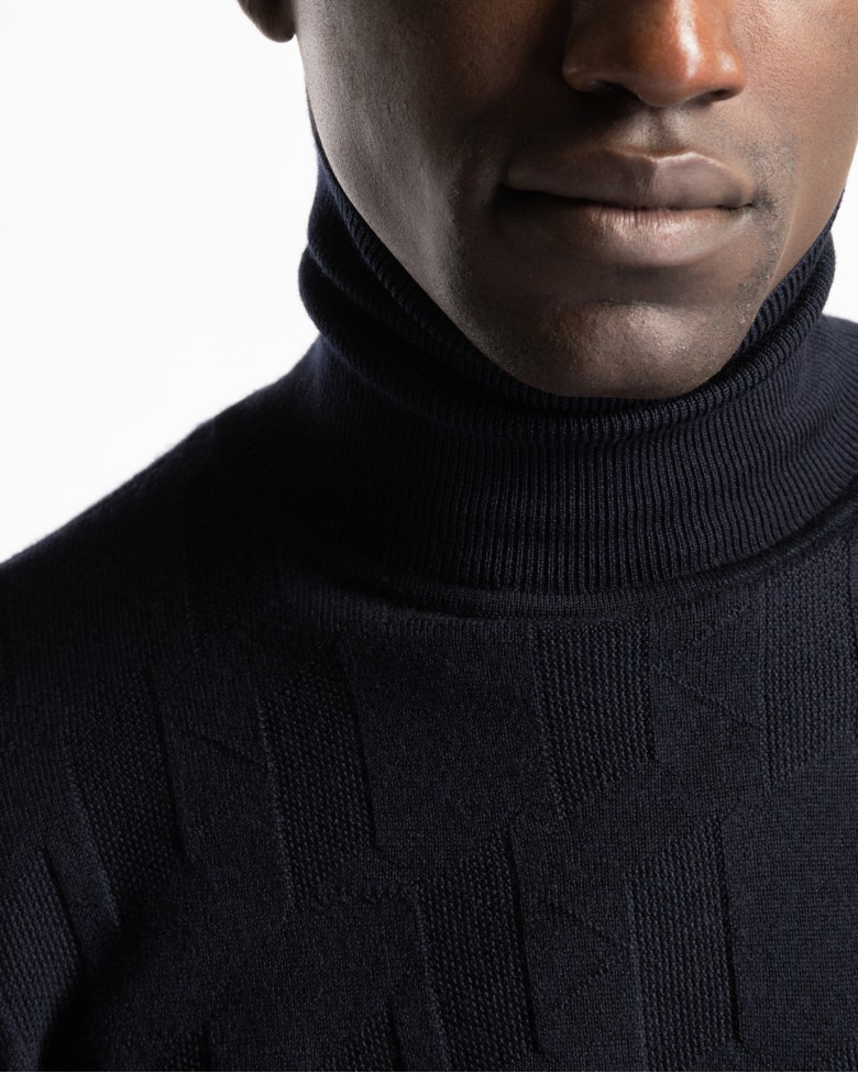 Karl Lagerfeld 655016 Blue Turtleneck sweater 192-655016-02 PROF