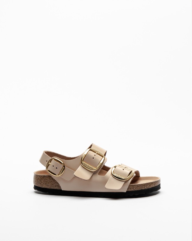 サンダル・ミュール BIRKENSTOCK 1026484 Sandals Sandalo Milano in vernice beige Birkenstock Womens Milano Big Buckle Natural Leather Sandals