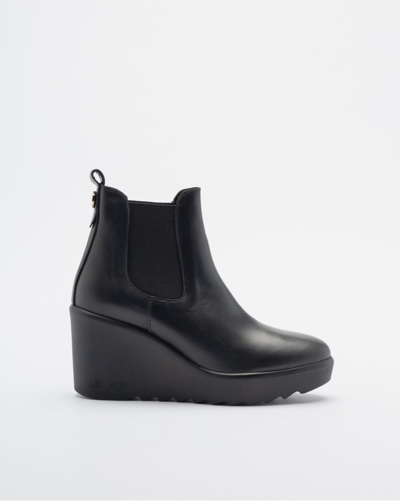 Bottines noires compensees femme on sale