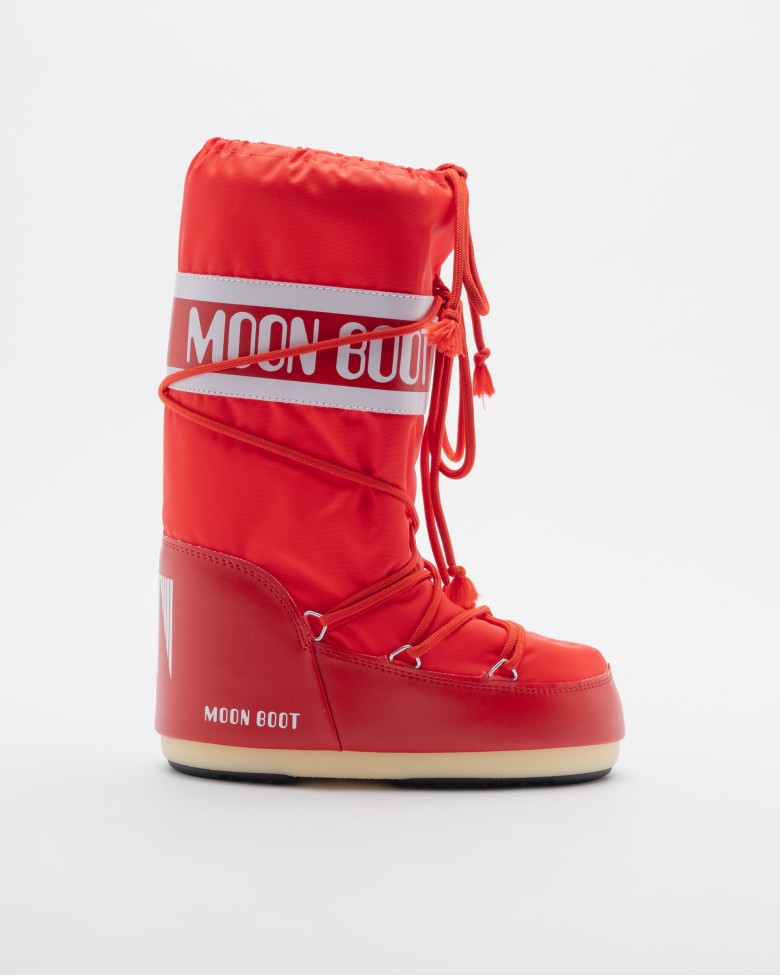 Stivali Alti Moon Boot Sconti Stivali Moon Boot Icon Nylon Rosso