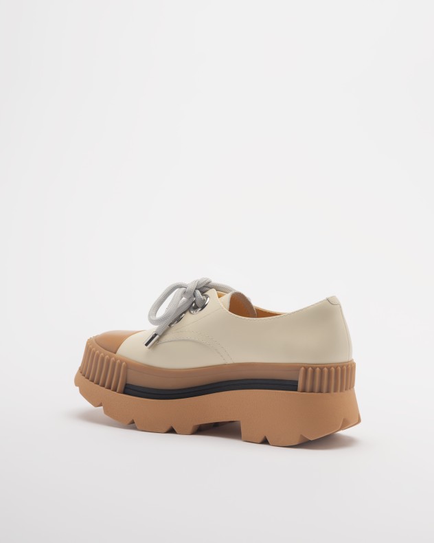 4ccccees Esker Era Beige Platform derby shoes - 385-ESERA-05 | PROF ...