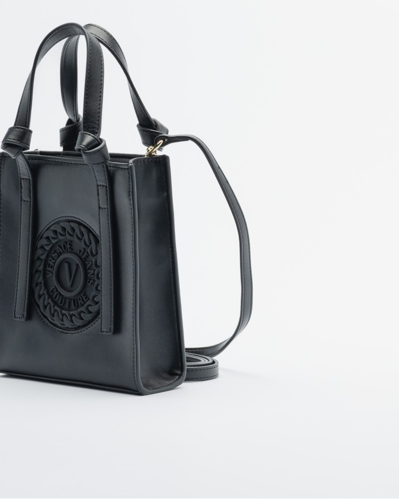 Outlets VERSACE JEANS black vegan leather (polyurethane) handbag ITALY