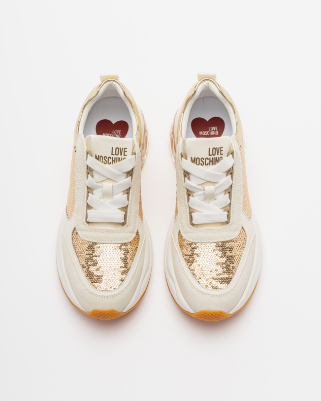 Love Moschino JA15256G1L Golden Sneakers - 143-15256-35 | PROF Online Store