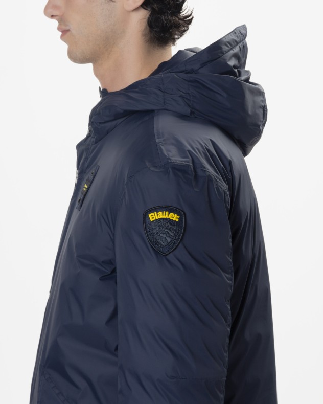 lange Steppjacke Blauer