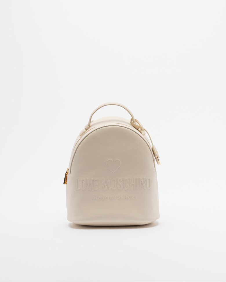 Leather Backpack Love Moschino Backpack White Love Moschino