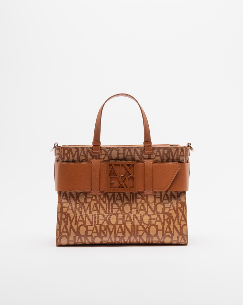 Handbag Sac A Main Armanie SAC CABAS ARMANI EXCHANGE NOIR CROCO