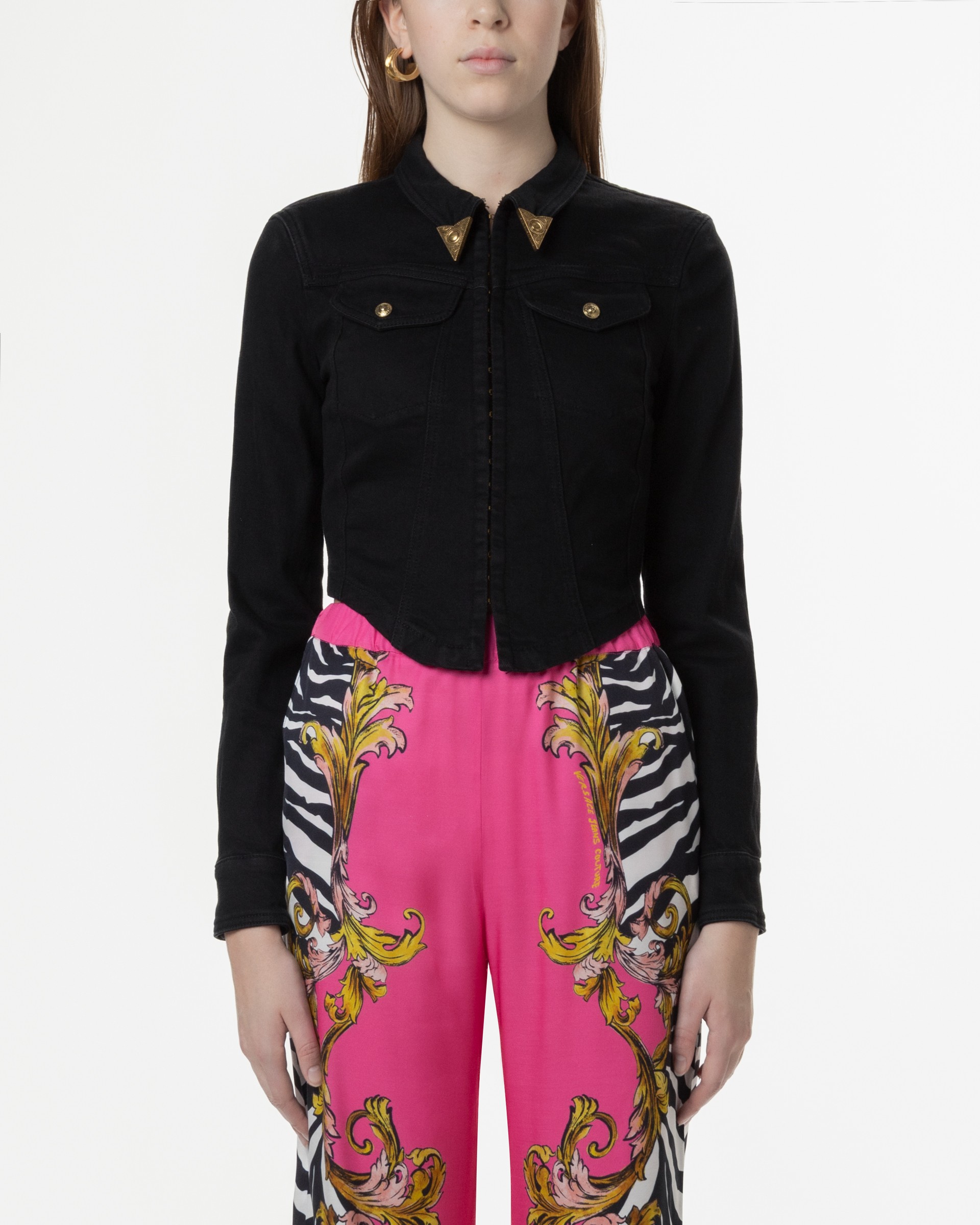 Casaco cropped Versace Jeans Couture