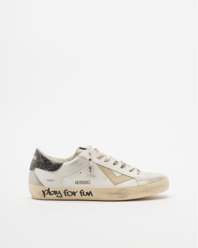 Scarpe uomo 4B12 sneakers in pelle black/ white U24QB17 SUPRIME-U.C01