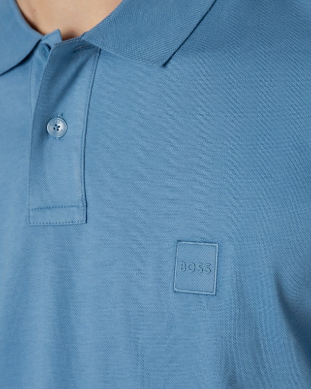 Polo em algod�o piquet Boss