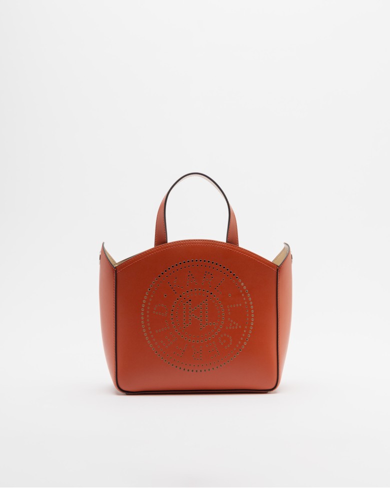 Karl Lagerfeld K/CIRCLE PERFORATED SMALL TOTE BAG Orange Tote bag