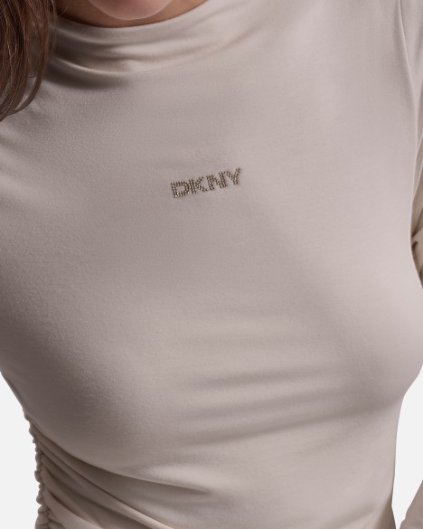 Camisola slim fit com franzido DKNY Jeans Camisola slim fit com franzido DKNY Jeans