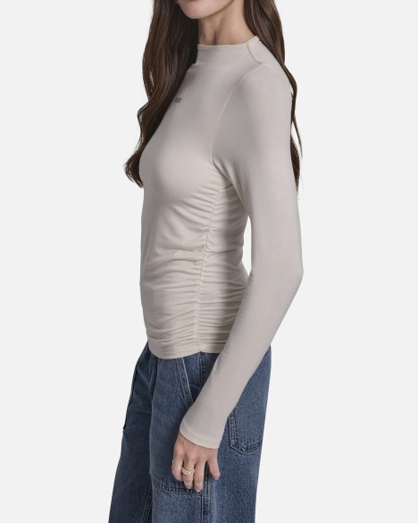Camisola slim fit com franzido DKNY Jeans Camisola slim fit com franzido DKNY Jeans
