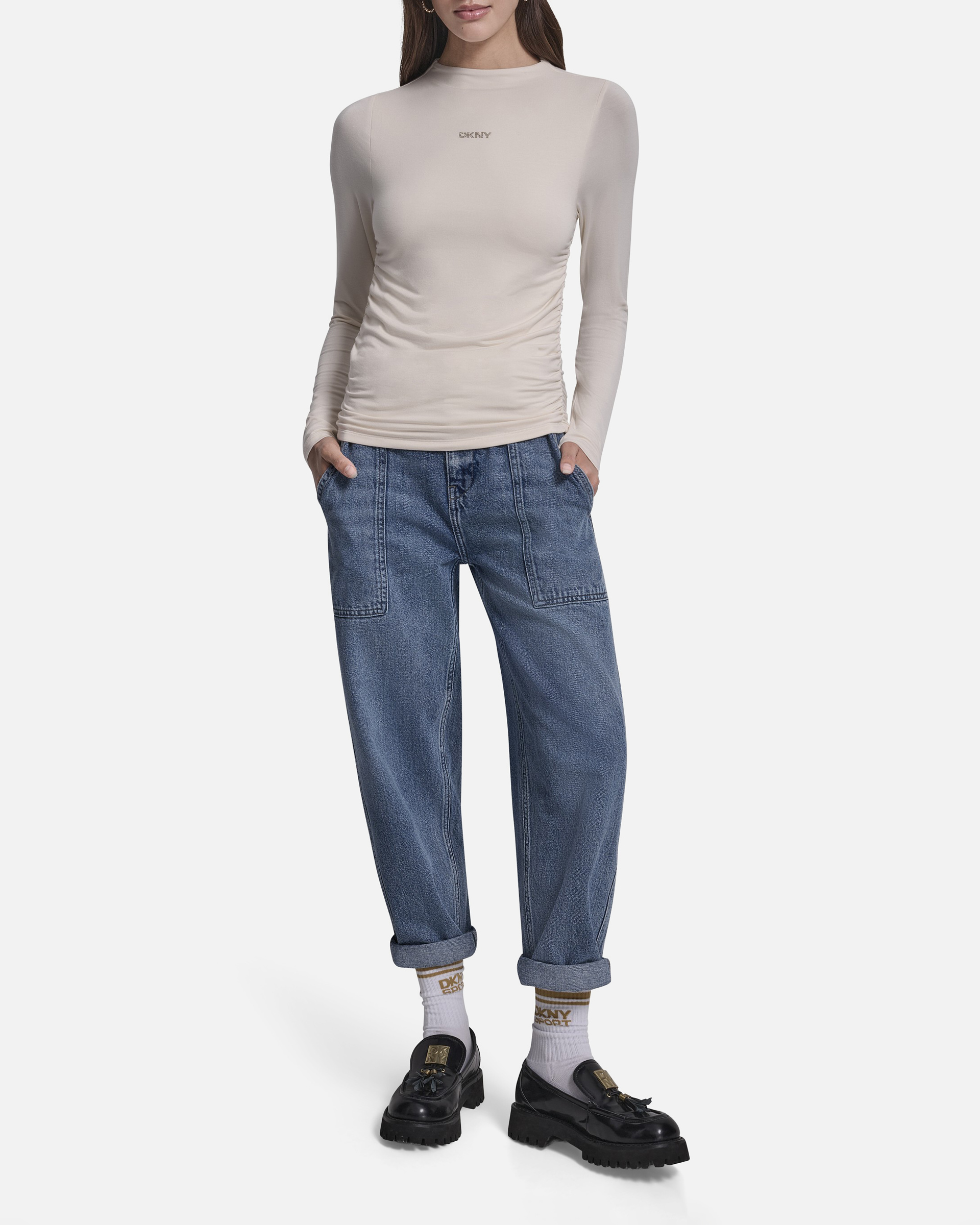 Camisola slim fit com franzido DKNY Jeans