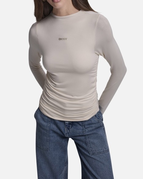 Camisola slim fit com franzido lateral DKNY Jeans
