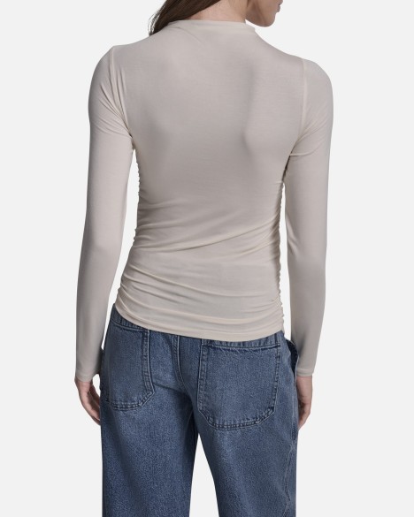 Camisola slim fit com franzido DKNY Jeans Camisola slim fit com franzido DKNY Jeans