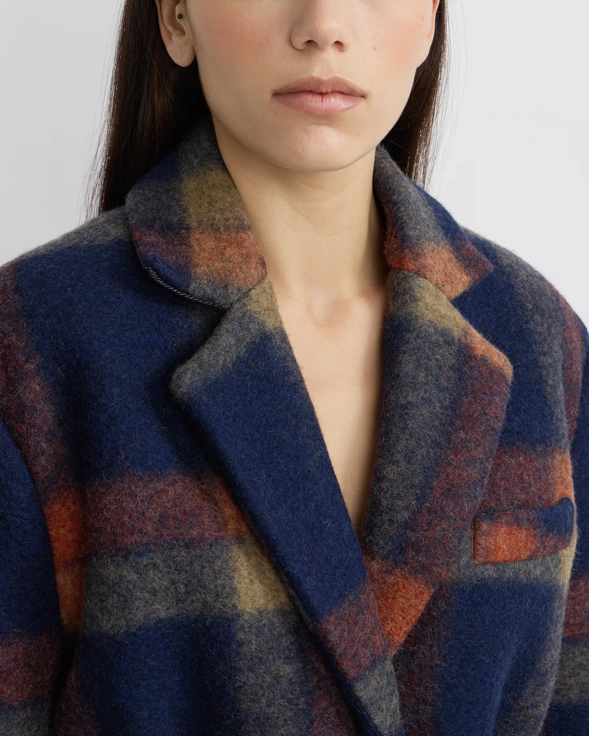 Manteau en laine à carreaux Manoush