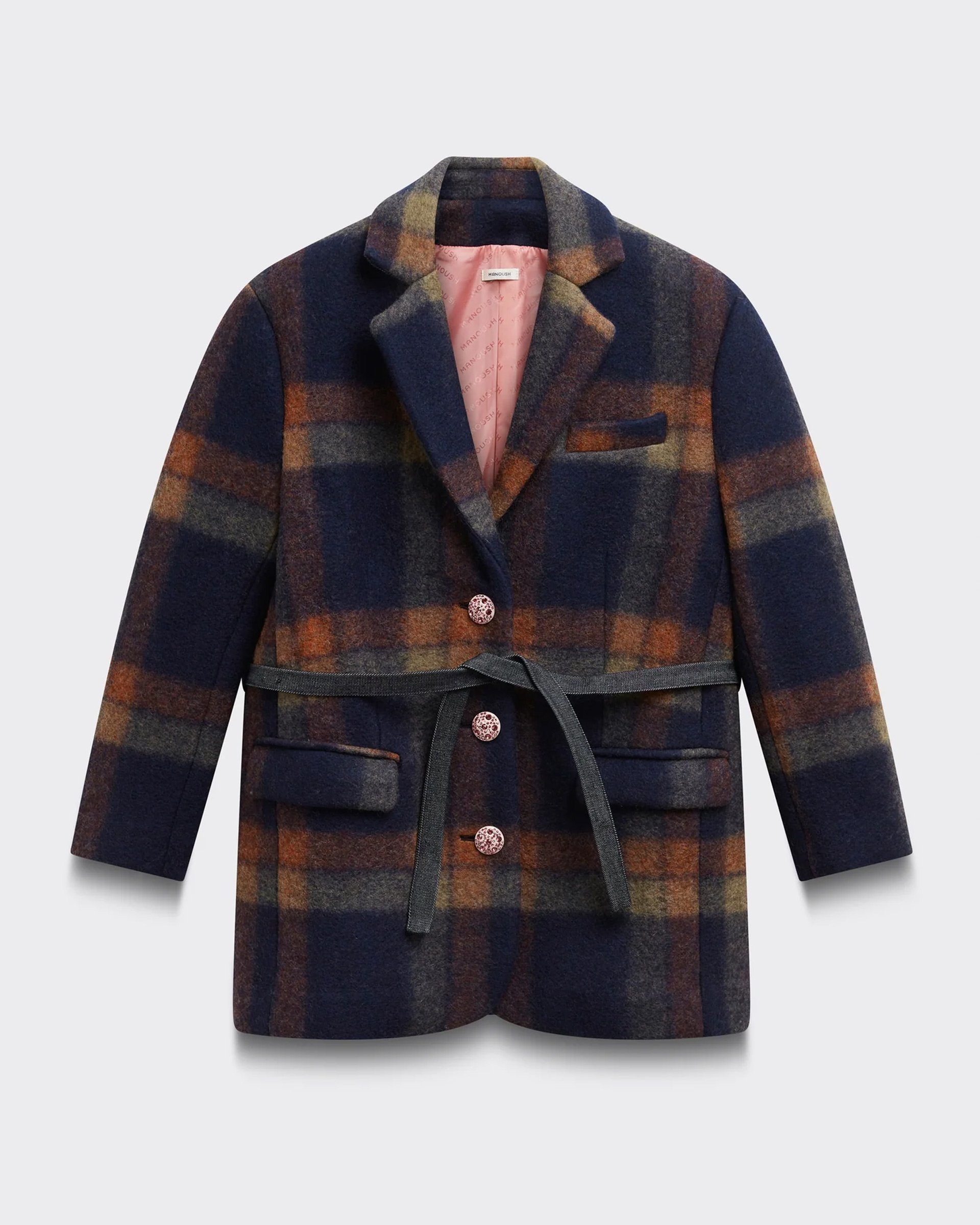 Manteau en laine à carreaux Manoush