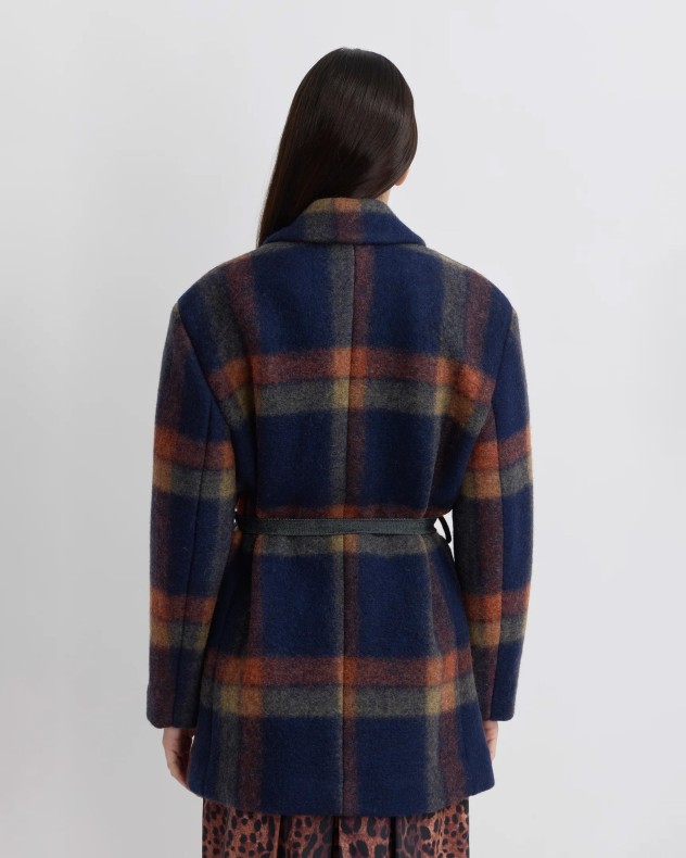 Manteau en laine à carreaux Manoush