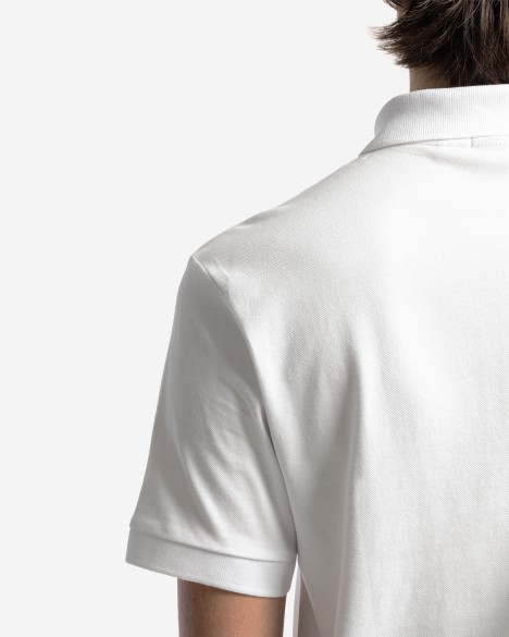 Polo em algod�o piquet Boss