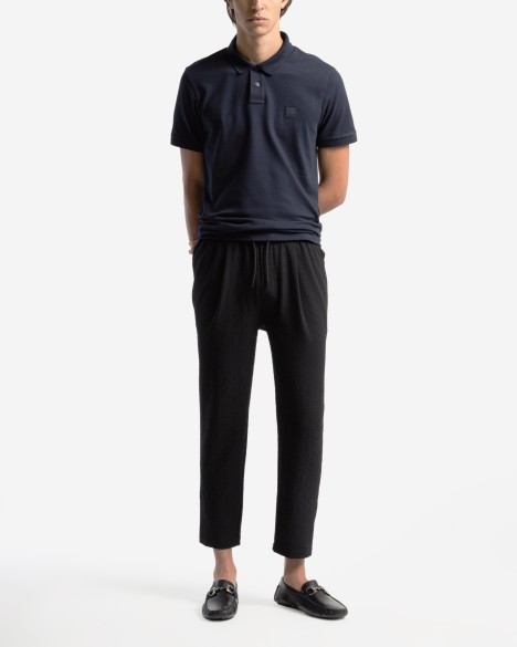 Polo em algod�o piquet Boss