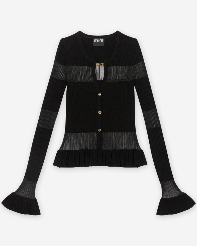 Cappotto lavorato a maglia Versace Jeans Couture