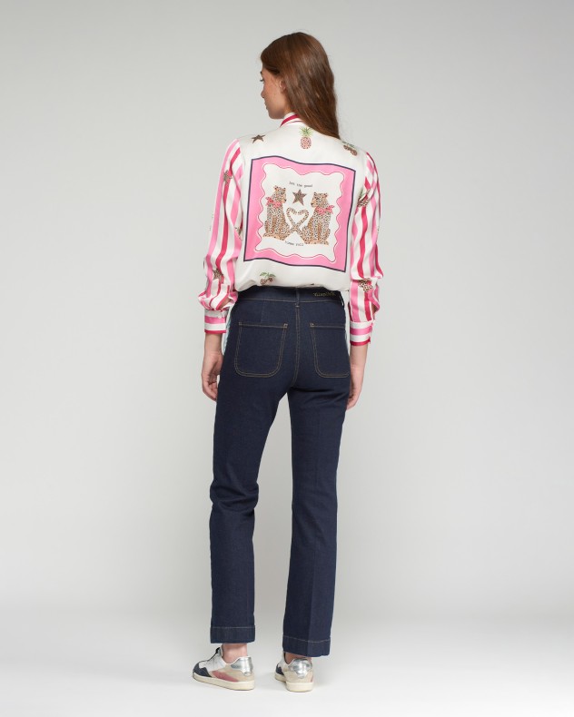 Calças de ganga de cintura subida VilaGallo