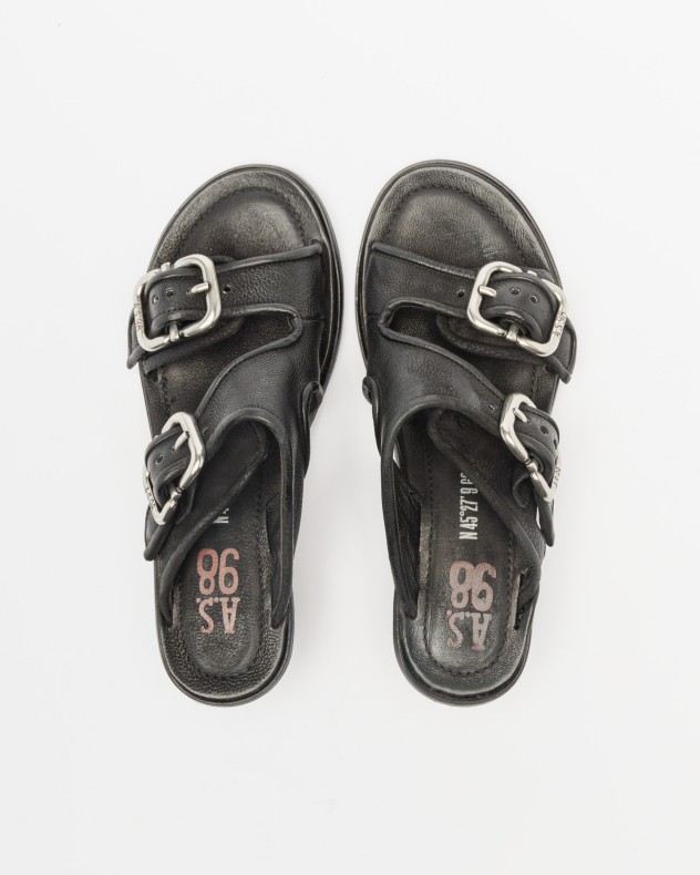 Socas com fivela e salto bloco A.S.98